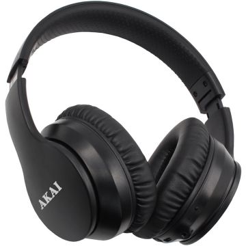 Akai Casti Over-Ear Akai BTH-B6ANC, Wireless, Bluetooth, Radio FM, Noise Cancelling, Negre