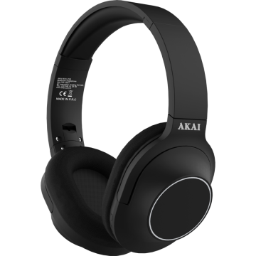 Akai Casti Over-Ear Akai BTH-P23, Wireless, Bluetooth, Radio FM, Negre