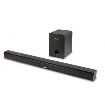 Akai Soundbar AKAI ASB-6WSW, 2.1 canale, 70 W, Bluetooth, USB, HDMI (ARC), Aux in, Radio FM, afisaj LED, telecomanda