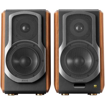 edifier BOXE EDIFIER 2.0, RMS: 120W (2 x 25W, 2 x 35W), Bluetooth,  Telecomanda,  Wireless, Volum, Bass, Treble, Coaxial, Optic, Brown, S1000MKII