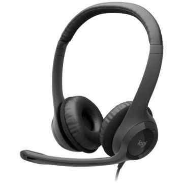 Logitech Casti over-head Logitech H390, microfon, noise cancelling, negru