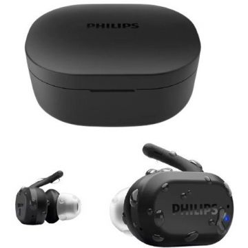 Philips Casti audio true wireless sport Philips TAA7306BK/00, In-Ear, Bluetooth v5, IP57, redare 6 h