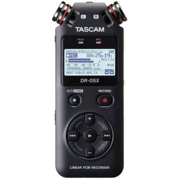 Recorder portabil Tascam DR-05X, 128 GB, USB, Negru Recorder portabil Tascam DR-05X, 128 GB, USB, Negru