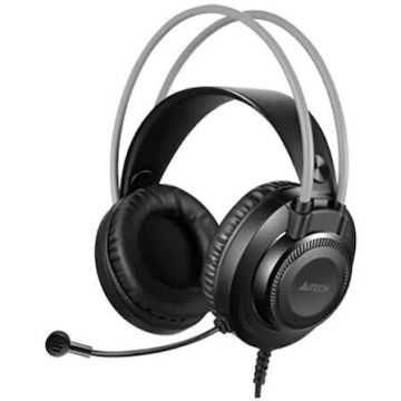 A4tech Casti A4tech cu fir, tip standard, utilizare multimedia (PC and more), microfon pe casca, USB, Gri