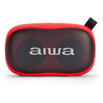 AIWA Boxa portabila Aiwa BS-110RD, Bluetooth, Micro SD, Microfon, Putere 10W, Negru/Rosu