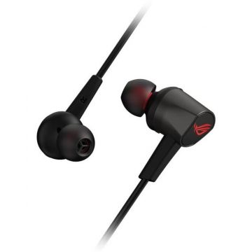 Asus Casti gaming in-ear ASUS ROG Cetra II Core, difuzoare ASUS Essence din cauciuc cu silicon lichid (LSR), compatibile multiplatforma, 3.5mm, Negru