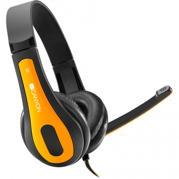 Canyon Canyon entry price PC headset, combined 3,5 plug, leather pads, Black-yellow Canyon Canyon entry price PC headset, combined 3,5 plug, leather pads, Black-yellow
