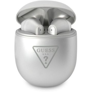 Guess Casti In-Ear Guess Triangle Logo, Bluetooth, Argintiu Glossy