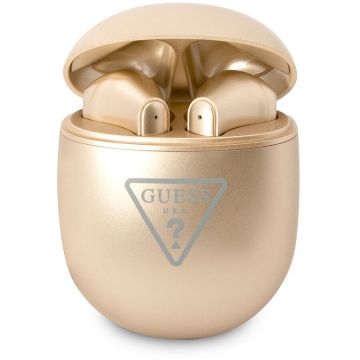 Guess Casti In-Ear Guess Triangle Logo, Bluetooth, Auriu Glossy