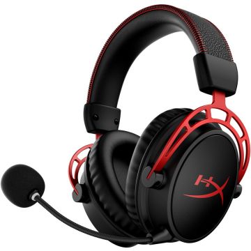 Hyperx Casti gaming HyperX Cloud Alpha, Wireless, DTS virtual surround, Noice cancelling mic, Negru/Rosu