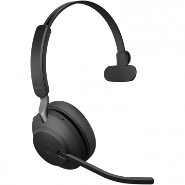 Jabra Casti wireless cu microfon Jabra Evolve2 65 MS, USB-A, Monoaural, Negru