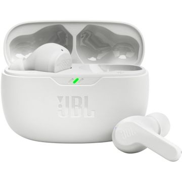 JBL Casti audio in-ear JBL Wave Beam, True Wireless, Bluetooth, Deep Bass, Alb