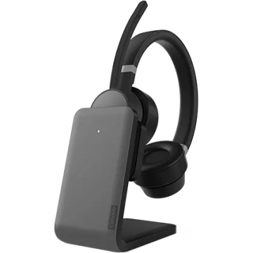 Lenovo Casti  fara fir Lenovo Go, Culoare Negru , Suport de incarcare
