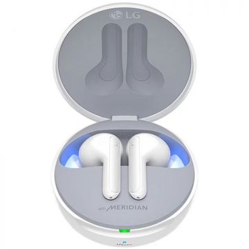Lg Casti Audio In-Ear LG TONE Free FN7, True Wireless, Bluetooth, UV Nano, Autonomie 21 ore, Alb