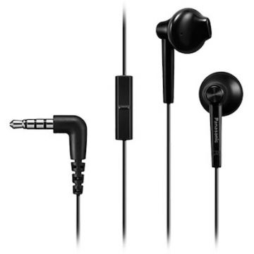 Panasonic Casti Audio In Ear Panasonic RP-TCM55E-K, Cu fir, Microfon, Negru