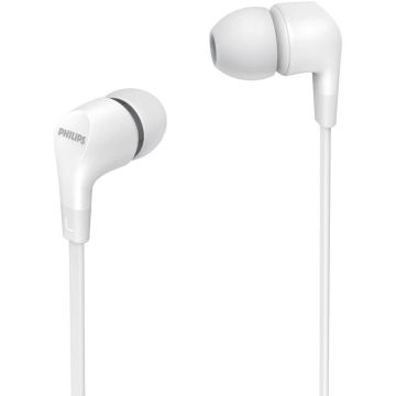 Philips Casti Audio In-Ear Philips, TAE1105WT/00, cu fir, Microfon, Alb