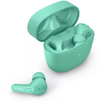 Philips Casti audio in ear true wireless Philips TAT2206BK/00, Bluetooth v5, IPX4, Verde