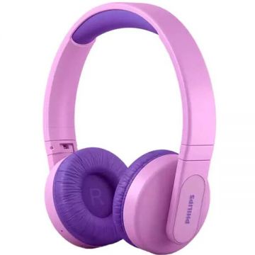 Philips Casti pentru copii PHILIPS TAK4206PK/00, Bluetooth, On-Ear, Microfon, roz-mov