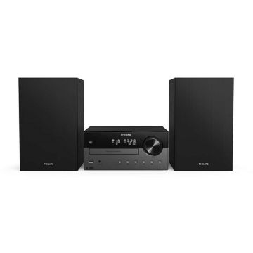 Philips Microsistem audio Philips TAM4505/12, 60W, CD, FM, DAB+, USB, Bluetooth, Aux, telecomanda, Negru/Gri