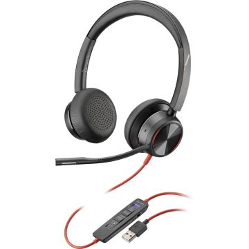 POLY Casti Call Center Plantronics BLACKWIRE 8225-M, Active Noice Canceling, Unitate Apel, USB, Negre (214408-01)