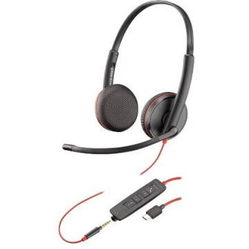 POLY Casti Plantronics Blackwire 3225 (209751-101) Bandă de fixare pe cap Conector 3,5