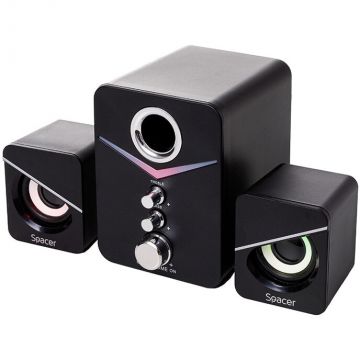 spacer Boxe Spacer Gaming 2.1, RMS: 11W (2 x 3W + 5W), Negru