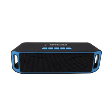 Boxa portabila Esperanza cu Radio FM, Bluetooth 4.1, 6W, 800mAh, microUSB, negru albastru