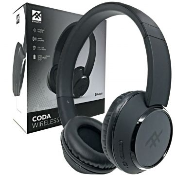 Casti over-ear iFrogz Coda, Bluetooth, 40mm, Extra Bass, Microfon, AUX, Black