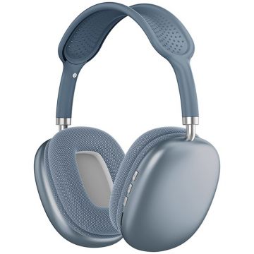 Casti over-ear wireless P9, Bluetooth 5.0, Bass, 40mm, AUX, Radio FM, Blue