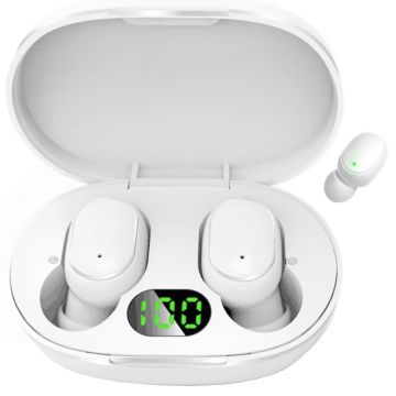 Casti wireless E6s True Wireless Stereo Bluetooth Afisaj LED White