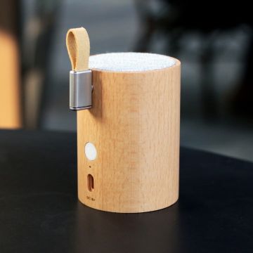 Difuzor Bluetooth / veioză din lemn de fag Gingko Drum Difuzor Bluetooth / veioză din lemn de fag Gingko Drum