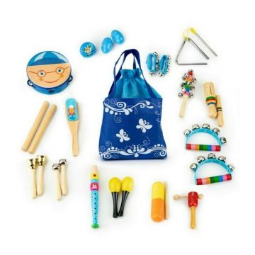 Ecotoys - Set muzical din lemn cu 16 instrumente MK0700401
