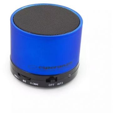 ESPERANZA Boxa portabila cu Bluetooth si Radio FM, USB si microSD, Ritmo Albastru azur