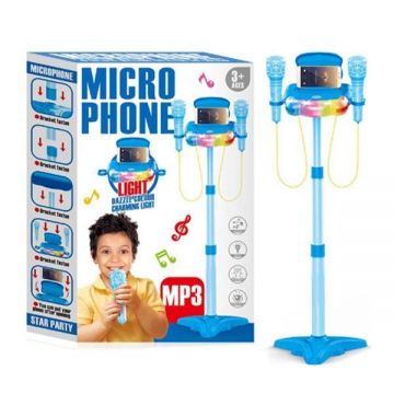 Microfon cu baterii si stativ pentru baieti, 7Toys