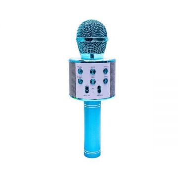 Microfon karaoke wireless, Albastru, 7Toys