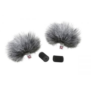 Pachet Boya BY-M1DM microfon lavaliera dubla+Rycote protectie vant pentru lavaliera dubla