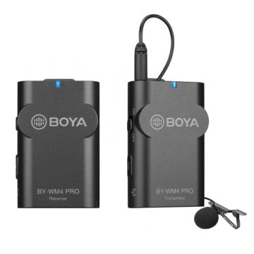 Pachet Boya BY-WM4 Pro-K1 Microfon tip Lavaliera Wireless cu protectie anti-vant