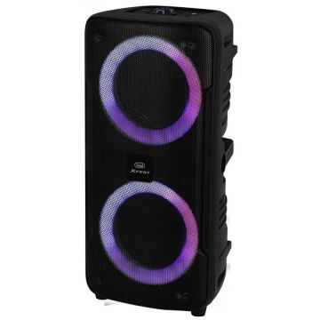 Trevi Difuzor de petrecere Trevi XF440 KB, negru,  30 W Conexiune: AUX, Bluetooth, cititor de carduri, USB 2 conectori microfon, functie Karaoke