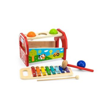 Viga - Banc de lucru cu xilofon, Cu ciocan si 3 bile colorate