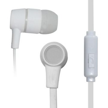 VKO VAKOSS Stereo Earphones Silicone with Microphone / Volume Control SK-214W white