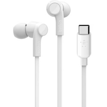 Casti Belkin In-Ear, SoundForm RockStar USB-C White