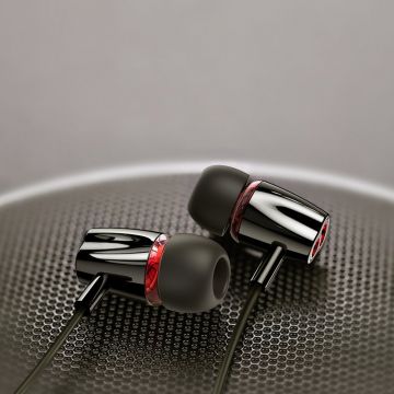 Casti cu fir in-ear Joyroom JR-EL114, Jack de 3.5 mm cu control si microfon, 0.5m, Negru