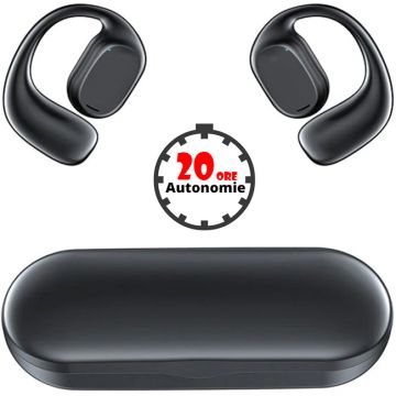 Casti wireless U17H Sport + AIR Conduction Bluetooth 5.3 Afisaj Autonomie 20 ore Black