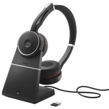 Jabra Casti cu microfon Jabra Evolve 75 SE UC Stereo Stand, Bluetooth, Negru