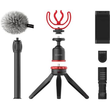 Kit Vlogging BY-VG330  Microfon BY-MM1 Mini Trepied Cold Shoe pentru Smartphone Negru