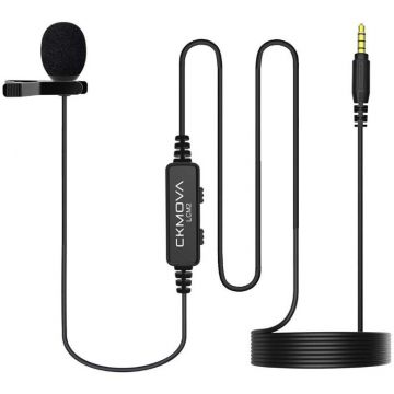 Microfon Lavaliera Pentru Camera Si Smartphone Cu Clips Omnidirectional 30dB 50 - 20000Hz Negru
