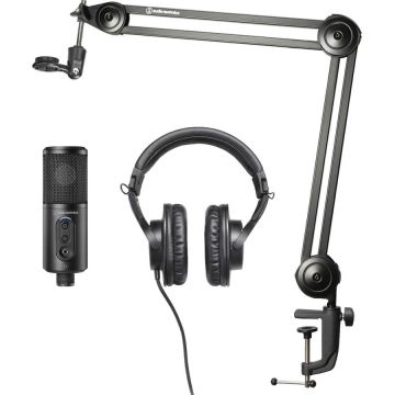 Set Streaming Casti + Microfon + Brat Pentru Microfon Condensator Cablu 1.55m 30Hz - 15kHz 40mm 366g Negru