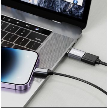 Adaptor TECH-PROTECT UltraBoost, mama Lightning la tata USB-C, Gri