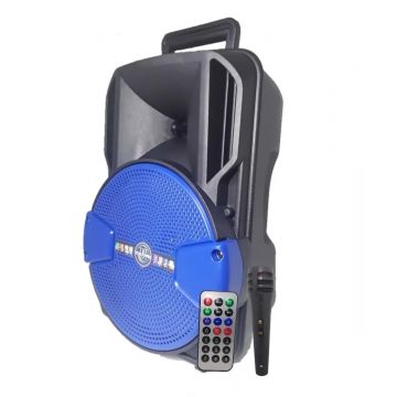Boxa Activa Portabila Bluetooth, Soundvox™ CH-811, 20 W, USB, TF/SD Card, Aux, Radio FM, Microfon si Lumini, Albastra