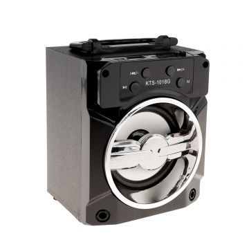 Boxa Activa Portabila Bluetooth, Soundvox™ KTS-1018G, USB, TF/SD Card, Aux, Radio FM si Lumini, Argintiu